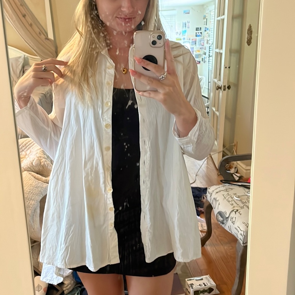 Oversized white button up